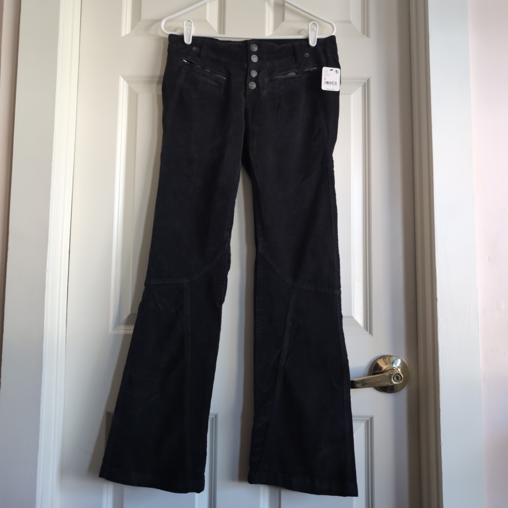 NWT washed black velvet Free People flares